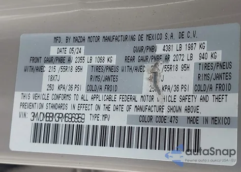 2024 Mazda Cx-30 2.5 S Select Sport из США, поврежденный, VIN 3MVDMBBM3RM696959